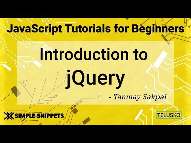 #36 Introduction to jQuery library | Setting jQuery in Project