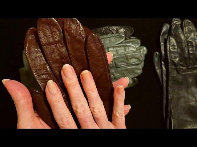 ASMR | Women's Leather Gloves Show & Tell | Try-On (Whisper)