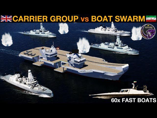 Could A UK Carrier Group Survive A Huge Iranian Fast Boat Swarm? (Naval Battle 126) | DCS