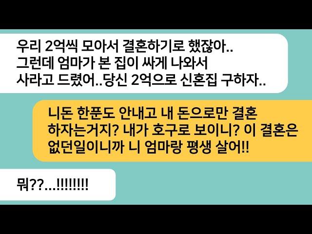 (반전사연)2억씩 결혼자금으로 할려고 했는데 시댁집 사는데 보탰다는 예비남편..처음엔 힘들게 살아야 성공한다는 남편놈 말에 눈물나게 응징하는데[라디오드라마][사연라디오][카톡썰]