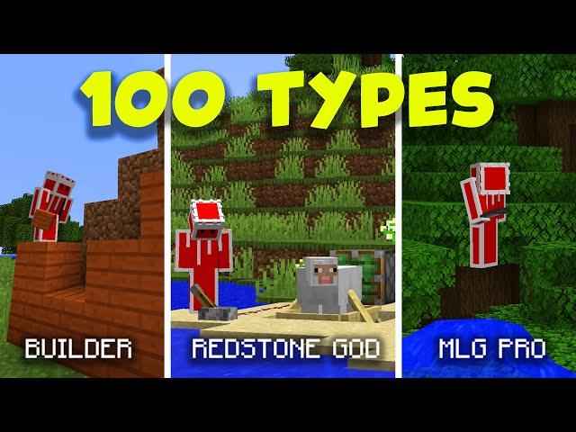 100 Types of Minecraft Players (All Shorts Together)