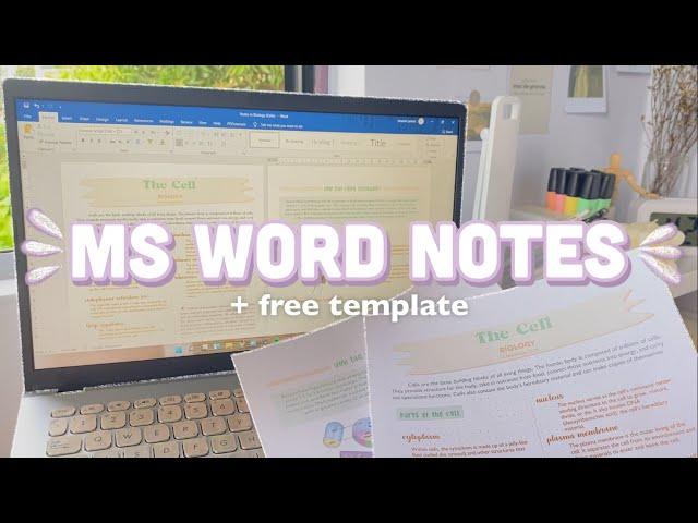 HOW TO MAKE DIGITAL NOTES USING MS WORD I Microsoft word aesthetic notes + Free template ft. Soomus