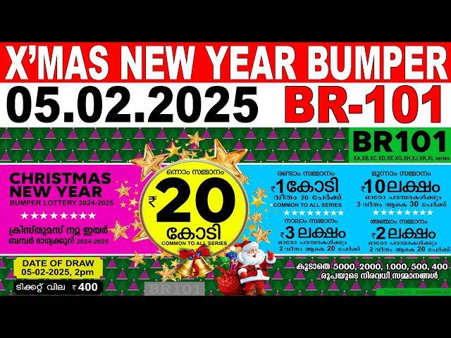 KERALA LOTTERY NEWYYEAR-BUMPER BR-101 | LIVE LOTTERY RESULT TODAY 05/02/2025 | KERALA LOTTERY RESULT