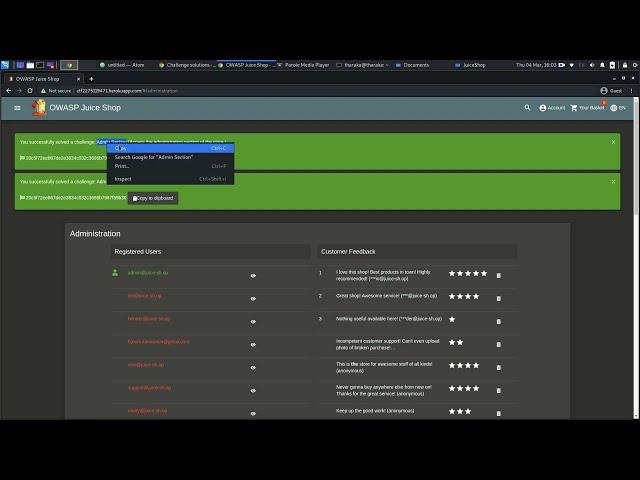 Hacking OWASP’s Juice Shop : Access ‘Scoreboard’ and ‘Admin section’