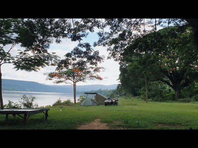 [SR500 Sidecar] Camping beside Thailand-Laos river border (Khong river), rainy season, miso soup