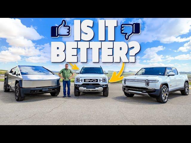 Is the Chinese-Built BYD Shark BETTER Than the All-American Tesla Cybertruck & Rivian R1T?