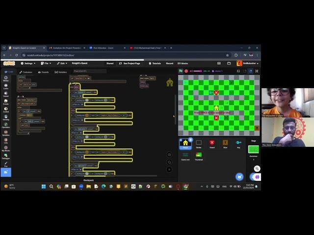 Knight's Quest Game | Ilm Mubasher | Scratch level 2 | Project presentation |#tse