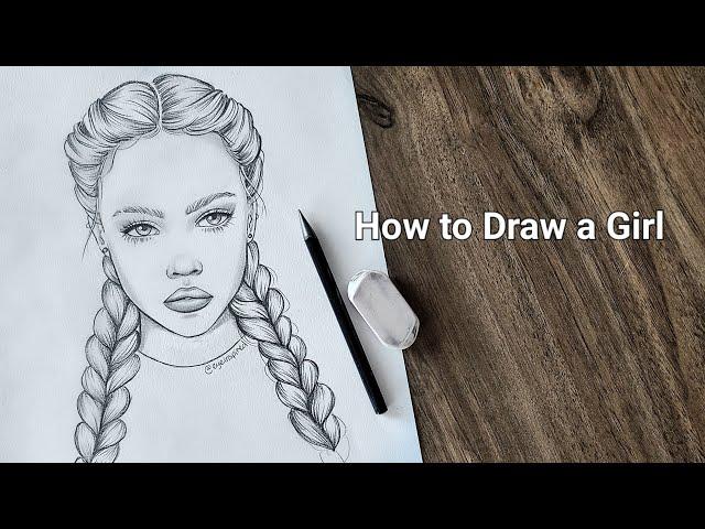 Easy Drawing Step by Step II How to draw a girl II Drawings for girls