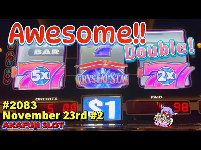 Double Huge Jackpot!! Crystal Star Deluxe Double Nudge Slot Machine at Pala Casino