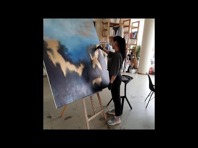 ABSTRACT PAINTING CREATION PROCESS | 140×160 cm