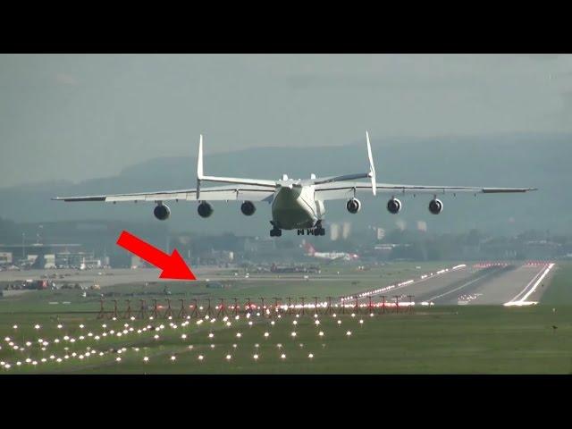  Antonov-225 MRIYA was  the AMAZING BIGGEST Plane on Earth landing at Zurich Kloten Airport - ZRH