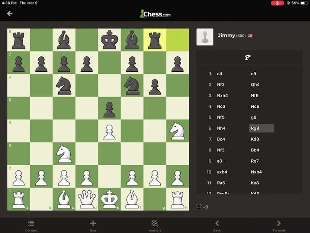 Accidental checkmate against Jimmy bot