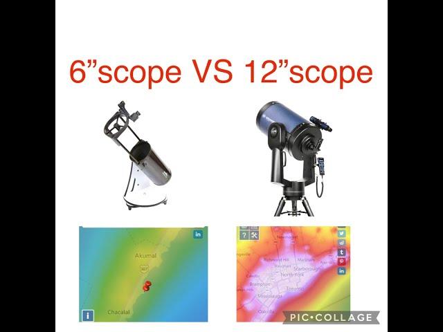 6" reflector Zone 4 VS 12" from Zone 8 #telescope #science #astronomy #skywatcher #meade #reflector