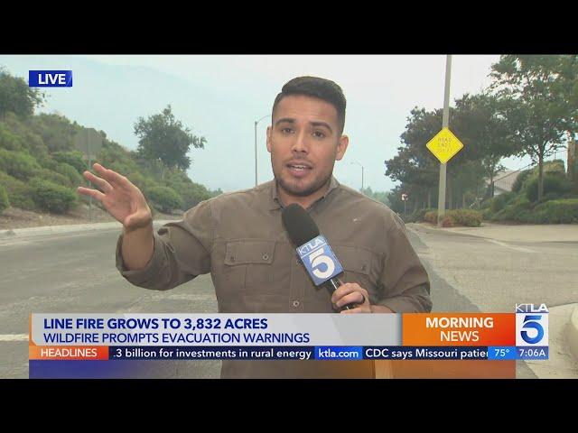 Evacuation warnings in place as wildfire grows to 3,830 acres in San Bernardino County