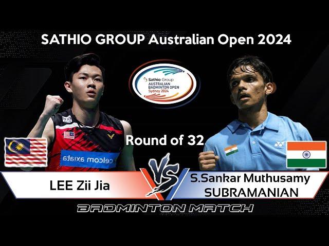 LEE Zii Jia (MAS) vs S Sankar Muthusamy SUBRAMANIAN (IND) | Australian Open 2024 Badminton