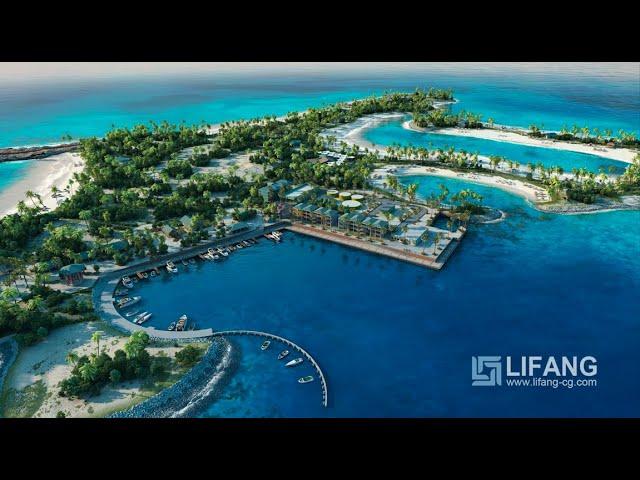 Ocean Cay 1080p 3d walkthrough animation by Lifang Vision