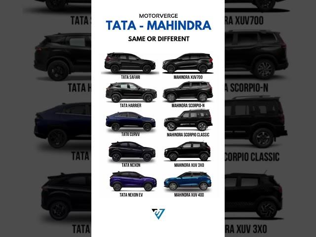 Same or Different? #tatacurvvev #tata #mahindra #fortuner #motorverge #cars #xuv700 #nexon