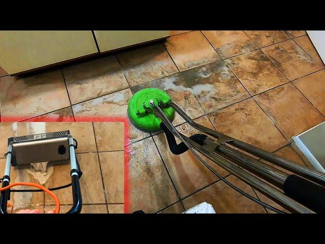 Professional tile cleaners clean DIRTY, GRIMY tile for the first time! MIND BLOWING RESULTS!