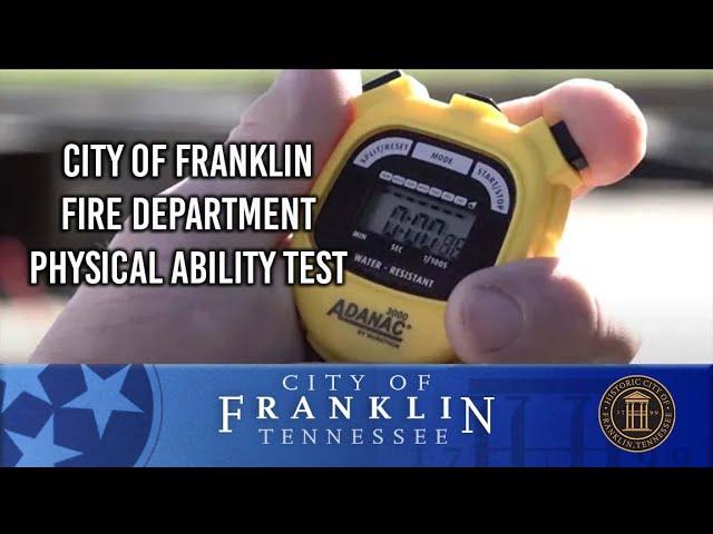 City of Franklin, Fire Department Physical Ability Test