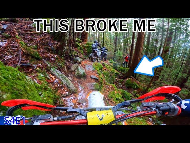 Snowy Enduro Dirt Bike Trail Broke My Bike and Mind. S4E1