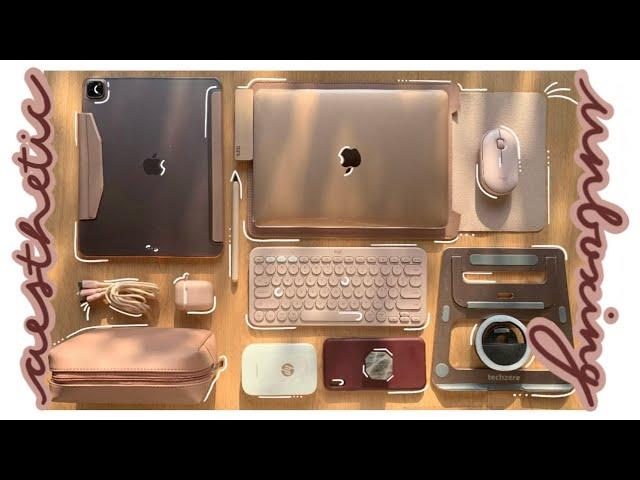 aesthetic unboxing | ipad pro 2020 + macbook air 2020 + accessories