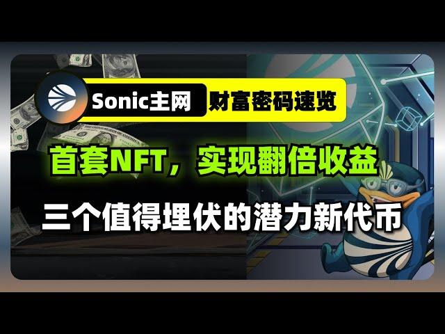 Sonic主网财富密码：首套NFT已翻倍，三个潜力暴涨币揭秘