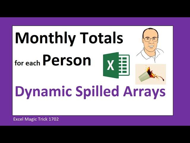 Basics of Excel Spilled Array Formulas to create Monthly Sales Report. Excel Magic Trick 1702.