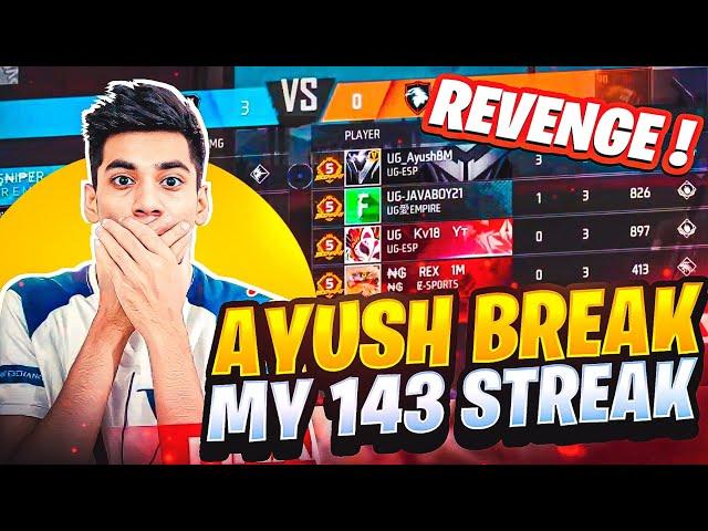 What Happened After Ayush Broke My Streak  / Must Watch  / Garena Free Fire