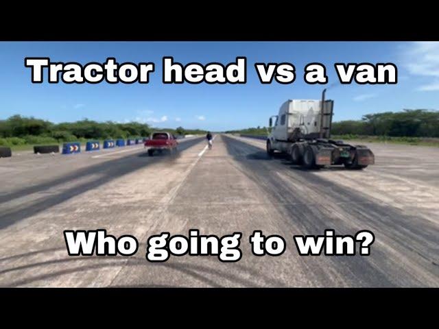 Tractor head vs a van, who going to win?