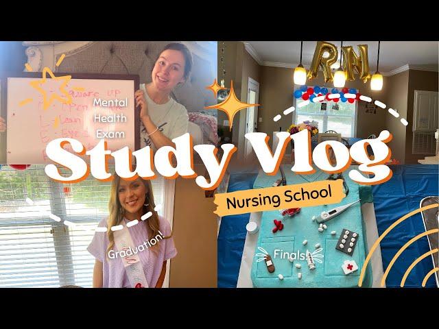 Realistic Nursing Study Vlog|How to be a mom in nursing school | Cramming for finals week|Graduation