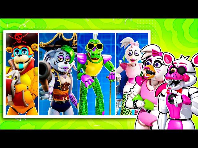 NEW FNAF Security Breach SKINS REACT With Funtime Foxy and Glamrock Chica