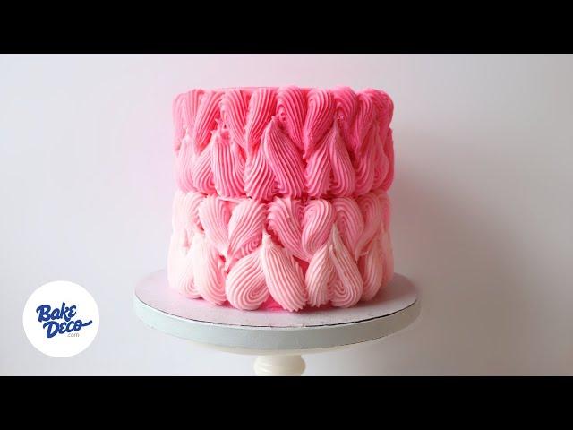 Valentine's Day Pink Ombre Heart Cake