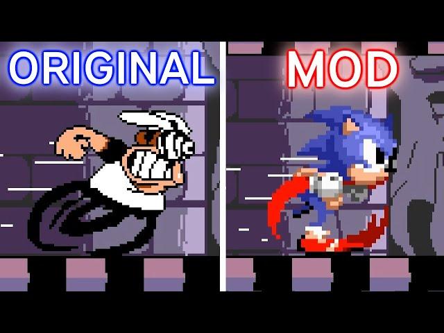 Peppino and Sonic HAVE SWITCHED ROLES ONCE AGAIN!  Sonic 1/CD Sonic [Pizza Tower mods Gameplay]