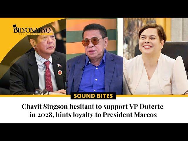 Chavit Singson hesitant to support VP Duterte in 2028, hints loyalty to President Marcos