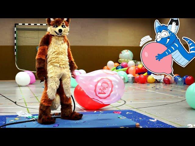 Loud Balloon Pump Pops In Fursuit