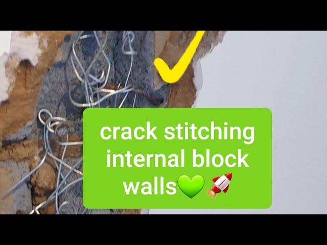 Crack stitching internal block walls
