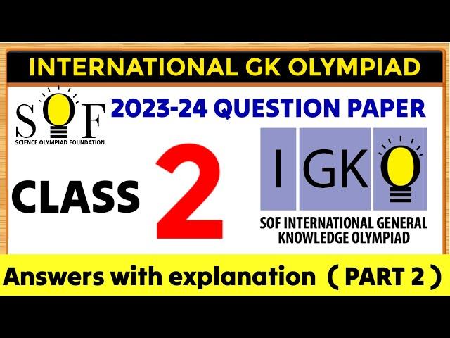 GK Olympiad class 2 | SOF IGKO CLASS 2 | IGKO OLYMPIAD CLASS 2 | IGKO 2023-24 class 2 |#gk #olympiad