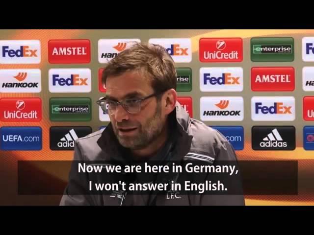 Klopp refuses to speak English in Germany