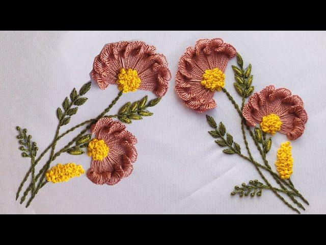 Free Pattern And Embroidery For Beginners - Carnation Flower Embroidery - Hand Embroidery Stitches