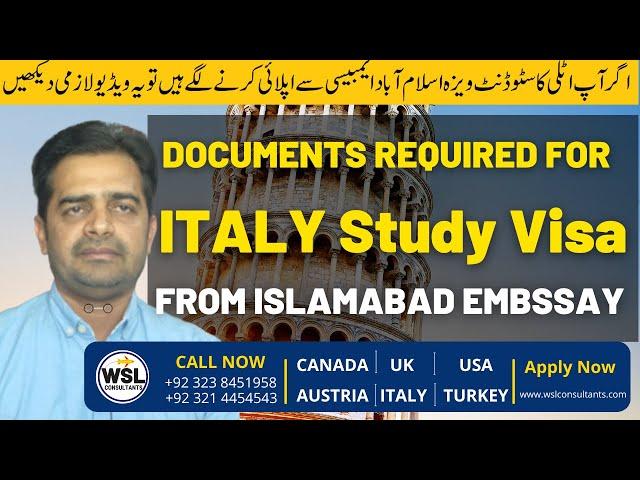 Italian Student Visa in 2023 Required Documents for Pakistani Students at  Islamabad Embassy