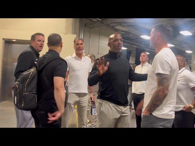 JJ Redick, Rob Pelinka, Ty Lue & C.Billups Dap Up After Team USA Win Over Team Canada in Las Vegas!