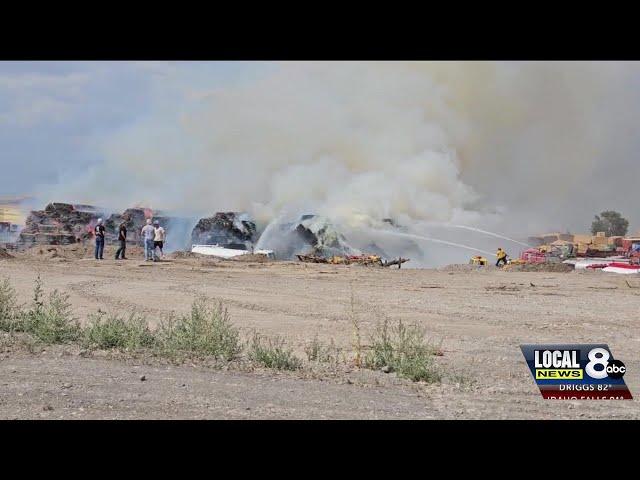 Emergency crews respond to haystack fire near Saint Anthony