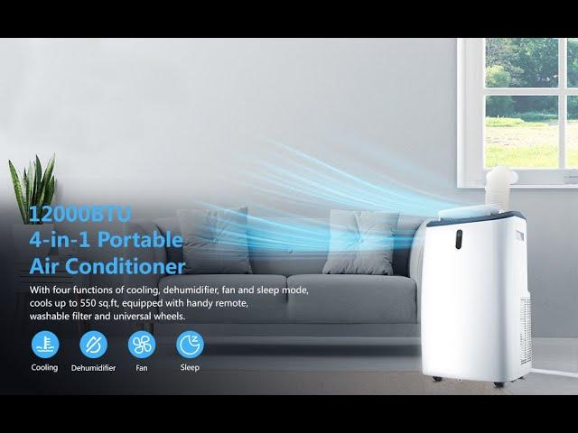 Portable Air Conditioner - Rintuf 2022 12000 BTU Portable AC, Cools Rooms up to 550 Sq.ft.