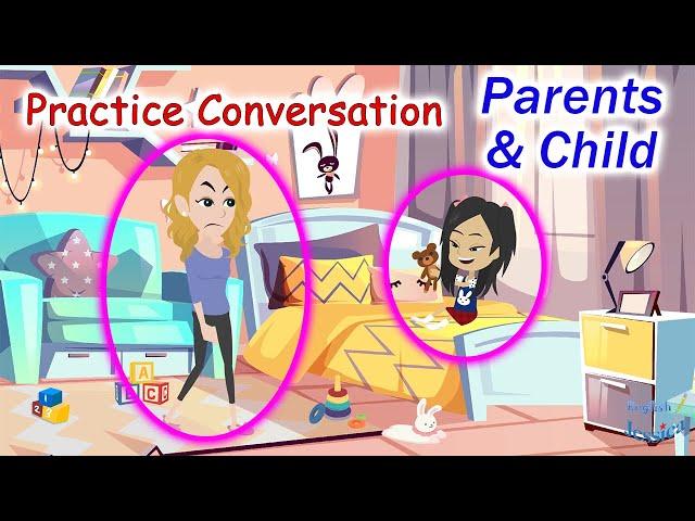 Daily English Conversation Between Parents and Child | Practice Speaking in English
