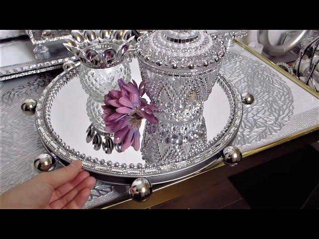 Lazy Susan DIY | Mirrored Tray that Rotates | Glam Edition | Dollar Tree DIY