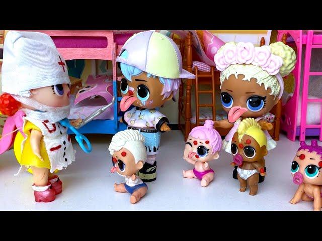 STICK YOUR TONGUE OUT AT THE DOCTOR LOL surprise SCARLET FEVER dolls in kindergarten! dolls cartoon