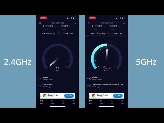 2 4Ghz vs 5Ghz WiFI Speeds