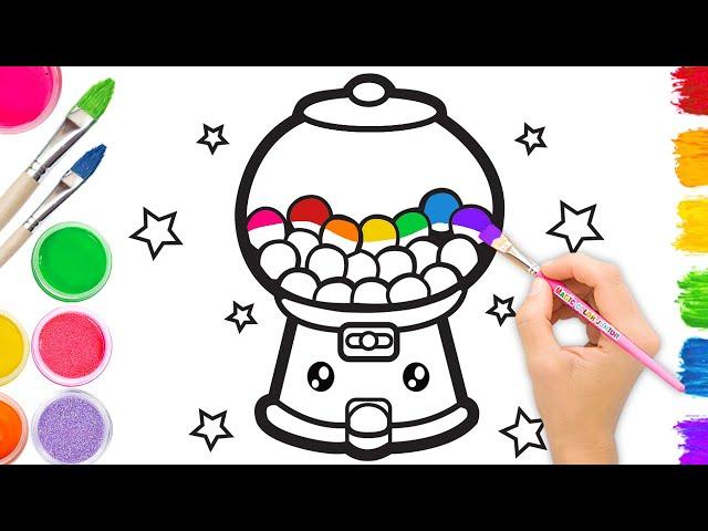 How to Draw a Gumball Vending Machine | Easy Step By Step