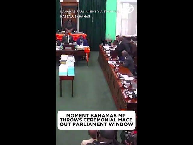 Bahamas MP throws ceremonial mace out parliament window