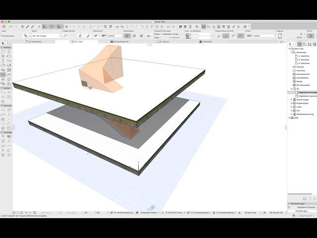 Archicad22 Tutorial Treppe und Geländer